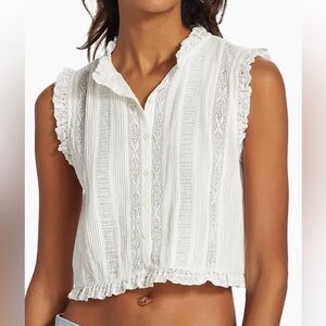 Hallie Lace Crop Top - Salt